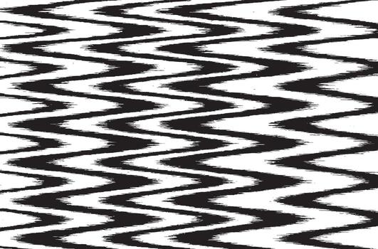 High-resolution black and white zigzag glitch lines texture. Abstract distorted wave background perfect for digital art, modern prints, grunge designs, and unique creative graphic projects. vector