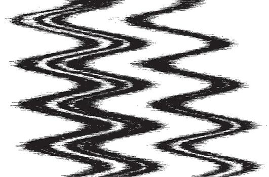 High-resolution black and white wavy glitch lines texture. Abstract distorted wave pattern background ideal for digital art, graphic design, modern prints, and creative grunge projects. vector
