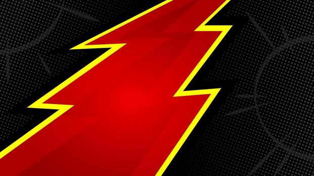 pop art Blank comic cartoon black background with red color thunder lightning. empty dialog background thunder lightning. Comic background cartoon style vector