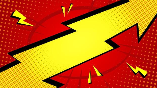 amarillo dibujos animados resumen rojo antecedentes cómic libro con degradado color y trama de semitonos efecto. popular Arte cómic antecedentes para bandera, póster evento, venta, web vector