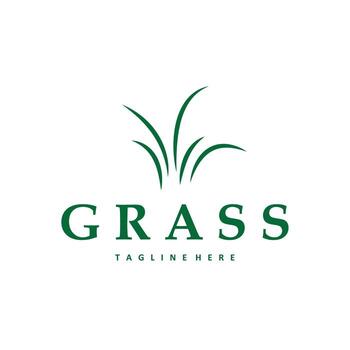 grass logo design simple minimalist concept with line design in the shape of grass symbol symbol icon vector