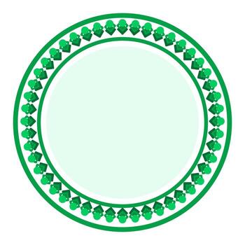 Ornate Green and White Circle Frame with Leafy Pattern for Modern Design vector