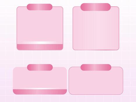A Set of Four Pink Text Boxes with Round Corners and Subtle Shine for Infographics and UI Design vector
