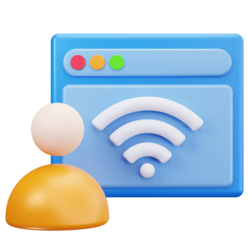 3d ícone navegador Wi-fi do utilizador conexão png