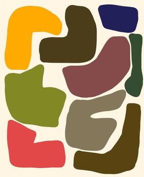 Abstract Shapes Composition with Various Colors vector