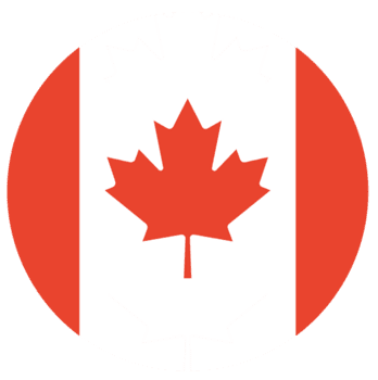 Flag of Canada isolated in circle shape. png