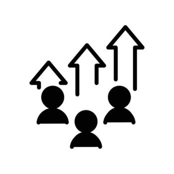 equipo mejora y arriba flecha sólido icono diseño bueno para web o móvil aplicación vector