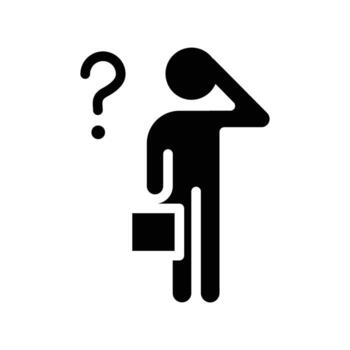 business man are confusing symbol of crisis solid icon design good for web or mobile app vector