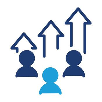 equipo mejora con flecha firmar de colores icono diseño bueno para web o móvil aplicación vector