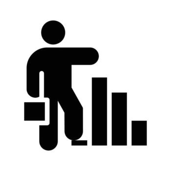 business man and chart solid icon design good for web or mobile app vector