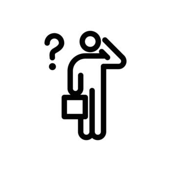 negocio hombre son confuso símbolo de crisis contorno icono diseño bueno para web o móvil aplicación vector