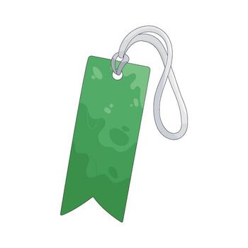 Illustration of Green Paper Tag with String vector