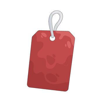 Illustration of a Red Paper Tag with String vector