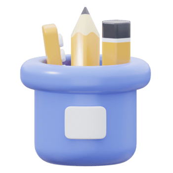 lápis caso 3d ícone ilustração png