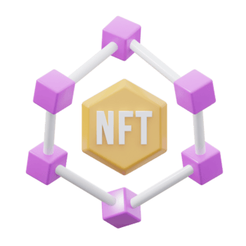 nft blockchain 3d ícone ilustração png