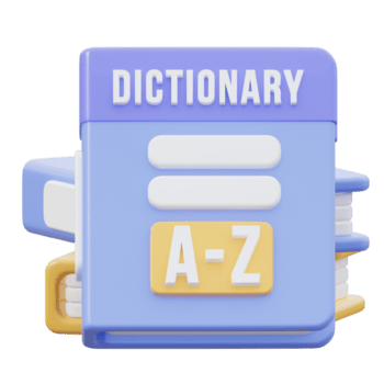 azul e amarelo dicionário 3d ícone ilustração png
