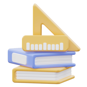 livro e ruller 3d ícone ilustração png