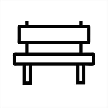 Park Bench Isolated on Transparent Background vector