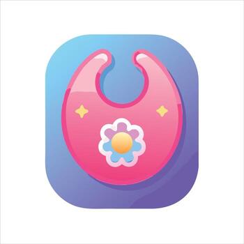 Bib Icon Digital Element Creative Modern Minimal Flat Colorful vector