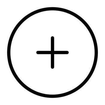 Linear Icons of Camera Viewfinders. A simple black plus sign inside a circle. vector