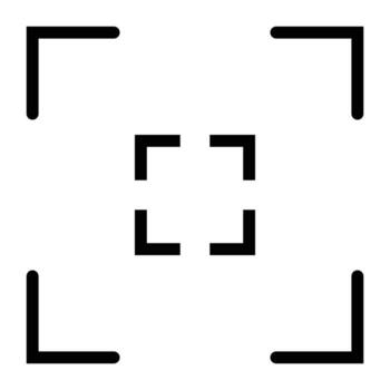 Linear Icons of Camera Viewfinders. It features four right-angle corners positioned to form a square. vector