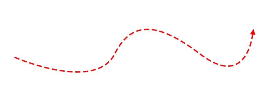 Red dashed line graph showing an upward trend Transparent Background, Graphic Design Element. png