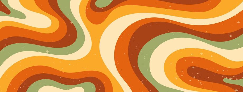 Zebra groovy abstract background. Wavy color hippie horizontal lines. vector