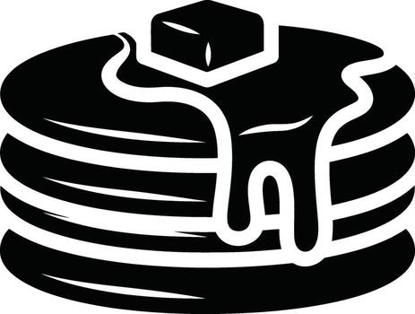 Stack of Pancakes with Syrup and Butter. vector