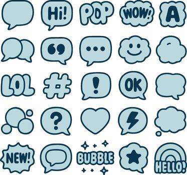 Speech Bubble Icons Collection for Communication and Expression vector