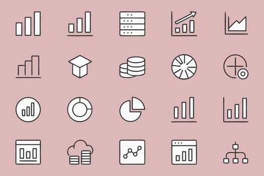 colección de mano dibujado íconos representando datos análisis y negocio crecimiento conceptos vector