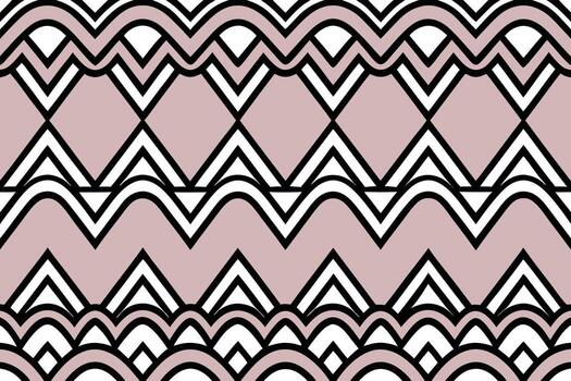 geométrico Arte deco modelo con rosado antecedentes y negro y blanco líneas vector