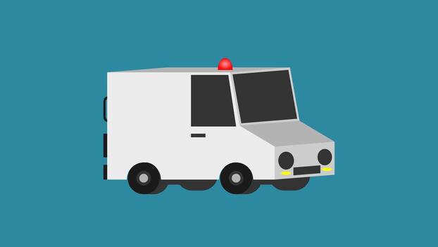 Front View of an Emergency Ambulance Vehicle vector