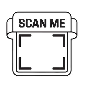Scan icon with frame and text on white background vector