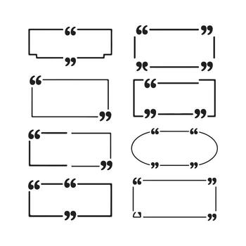 Assorted Black Text Boxes with Quotation Marks quote vector