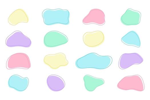 pastel resumen gota formas con contorno vector