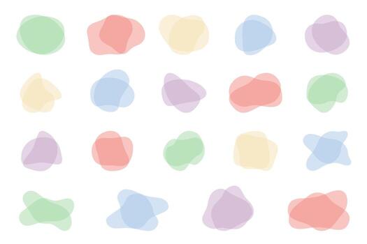 Pastel transparent overlapping abstract shapes vector