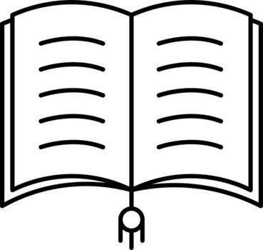 öppen bok ikon för kunskap och studie. linje konst öppen bok ikon symboliserar kunskap läsning inlärning och studie Resurser för utbildning bibliotek uppkopplad kurser. png