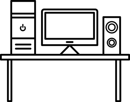 bureaublad computer icoon voor onderwijs en studie. lijn kunst bureaublad computer icoon vertegenwoordigen onderwijs online studie digitaal aan het leren middelen opleiding bedrijf en creatief project. png