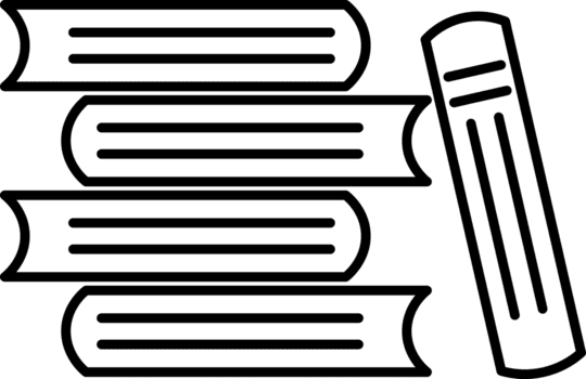 Book Stack Icon for Study and Education. Line art closed book stack icon representing study materials resources knowledge and learning support for schools colleges and digital platforms. png