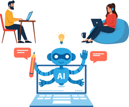 ai alimentado Educação futuro do digital aprendizado. Educação com ai tecnologia mostrando quão digital Ferramentas transformar ensino Aprendendo criatividade e inovação para escolas faculdades e treinamento. png