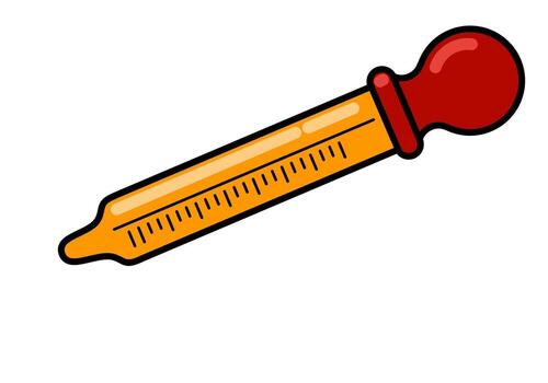 Orange and Red Pipette for Science Experiments vector