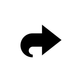 Filled Solid Black Forward Icon for UI and UX vector