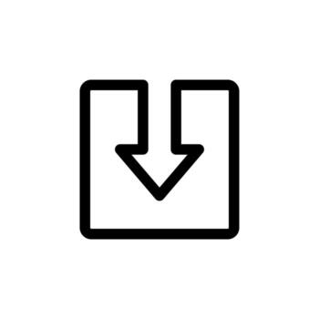 Outline Download Icon Line Design for Mobile App and Website vector