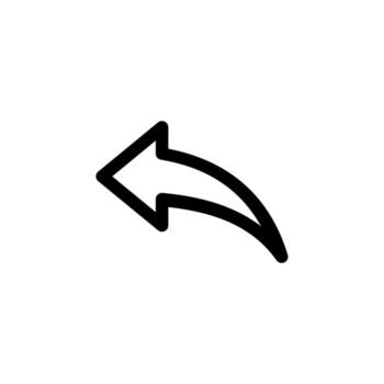 Outline Back Icon Line Style for Web and Mobile vector