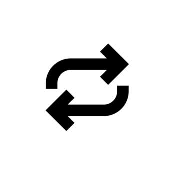 Solid Black Reload Icon Filled Style for User Interface vector