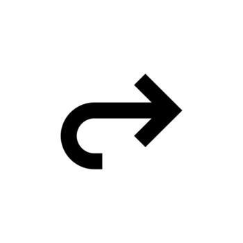 Solid Black Forward Icon Filled Style for User Interface vector