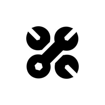 lleno sólido negro ajustes icono para ui y ux vector