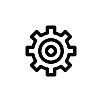 línea ajustes icono contorno para sitio web y usuario interfaz vector