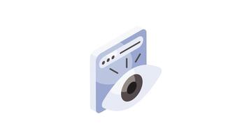 skaffa sig din händer på detta kreativt designad isometrisk ikon av hemsida övervakning. video