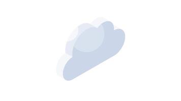 Microprocessor with cloud, concept isometric icon of cloud technology, ai cloud . video